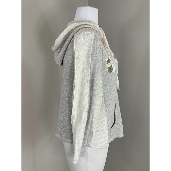Style & Co Shabby Chic Rustic Luxury Coastal Boho Hoodie Embroidered Tassle 0-2 - Picture 4 of 10